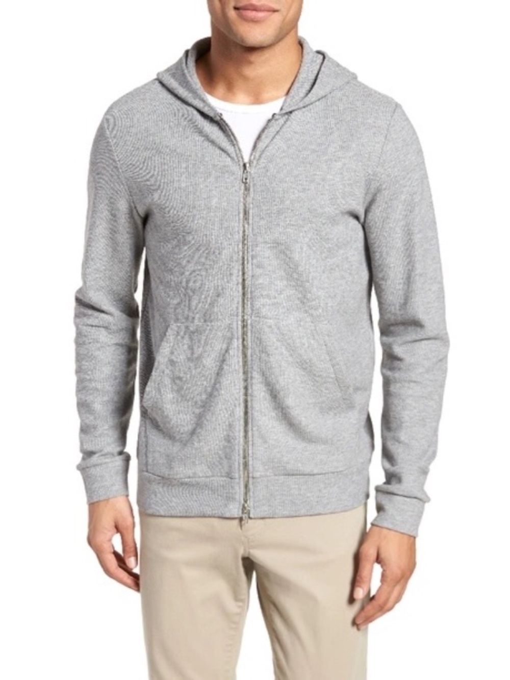 Theory Ribbed Hoodie Medium Gently worn 98% cotton/2% elastane Full zip 21" arms
